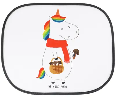 Produktbild von Mr. & Mrs. Panda Sonnenschutz Auto Einhorn Pilz - Weiß - Geschenk, Unicorn, Pilze, saugnapf, Autosonnenschutz, Einhörner, Spruch, für, Motivation