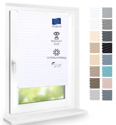 Produktbild von Premium Plissee lichtdurchlässig, Schneeweiß, 60x100