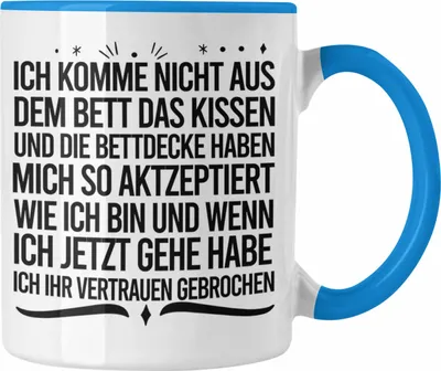 Produktbild von Trendation - Lustige Tasse für Langschläfer Geschenkidee Mädchen Jungs (Blau)