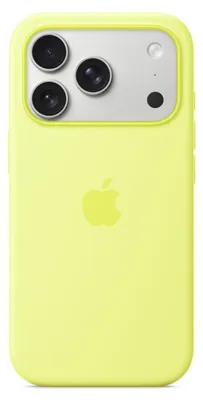 A bright yellow iPhone case with a silver camera module is shown against a white background.