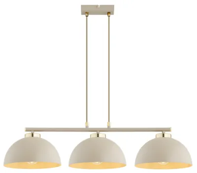Produktbild von KAR LIGHTING Pendellampe 3-flammig Beige – Moon Ecru Kaschmir Leuchte aus Metall – E27 Lampen für Esszimmer oder Wohnzimmer – LED geeignet