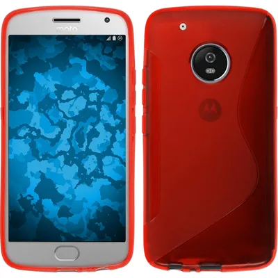 Produktbild von PhoneNatic Case kompatibel mit Lenovo Moto G5 Plus - rot Silikon Hülle S-Style + 2 Schutzfolien