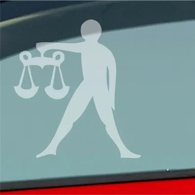 Produktbild von Auto Aufkleber Sternzeichen Waage PKW Car KFZ Roller 9x10 cm Milchglas Sticker Heckscheibenaufkleber