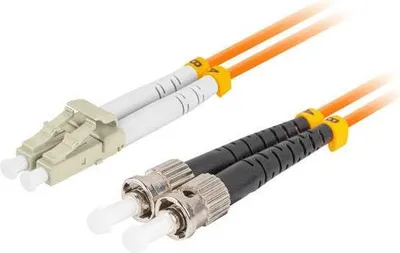 Obrázok produktu pre Optický kábel Lanberg MM ST/UPC - LC/UPC, duplexný, 3,0 mm, OM2, 50/125, LSZH, 5 metrov, oranžový