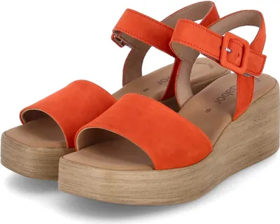 Produktbild von Gabor Damen Keilsandaletten Orange Rauleder Größe: 6
