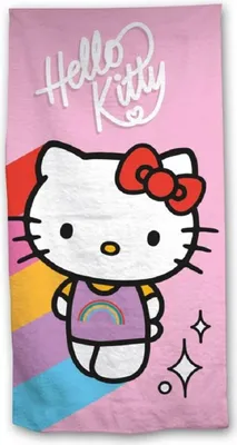 Produktbild von Hello Kitty Strandtuch 140x70 cm Weiches Badehandtuch für Fans