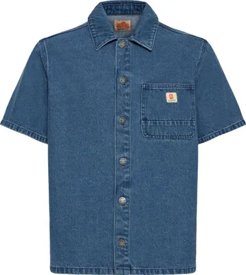 Produktbild von BLEND Kurzarm Shirt mit Knopfleiste Kentkragen Loose Fit Denim Größe: M