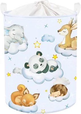 Immagine prodotto di Armadio per bambini blu, 36 x 45 cm, di forma rotonda, con motivi di animali