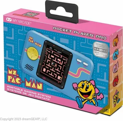 Obrázok produktu pre My Arcade Ms.PAC-MAN Pocket Player Pro, Viacfarebný, D-pad, 6,98 cm (2.75"), 3,5 mm, USB/batéria, AA