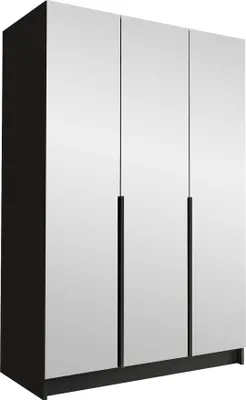 Produktbild von MIRJAN24 Kleiderschrank Calia III, Schlafzimmer, mit Spiegel, Drehtürenschrank, mit Kleiderstange, Modern, Garderobenschrank, Metallgriffe (Farbe: Schwarz)