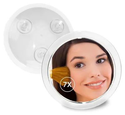 Immagine prodotto di Omgoods - Specchio da trucco ingranditore con ventose e ingrandimento 7x
