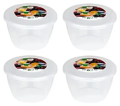 Zdjęcie produktu dla Miski do pudingu plastikowe 280 ml z pokrywkami zestaw 4 szt.