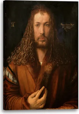 Produktbild von Leinwandbild (60x80cm): Albrecht Dürer - Selbstbildnis, echter Holz-Keilrahmen inkl. Aufhänger, handgefertigt in Deutschland