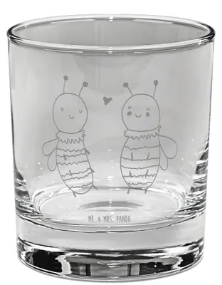 Produktbild von Mr. & Mrs. Panda Tumbler Biene Verliebt - Transparent - Geschenk, Scotch Glas, Whiskeyglas, Bourbon, Whiskyglas