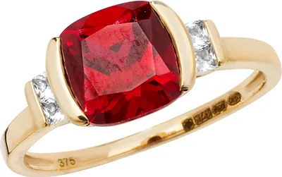 Produktbild von Edler 9 Karat (375) Gold Damen - Solitärring mit Rubin (synth.), Saphir (synth.), 58 (18.5); TRS20573RSQ