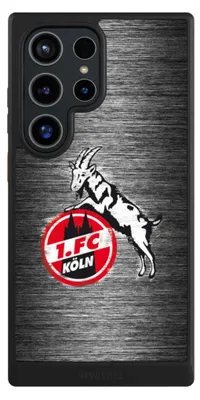 Produktbild von NIVOCASE Hülle für Samsung Galaxy S24 Ultra  Handyhülle NIVOcore Case Schwarz 1. FC Köln Metallic Look Offizielles Lizenzprodukt