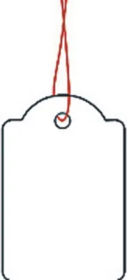 Produktbild von Hängeetiketten 25x38mm mit Faden rot VE=16x1000 Stück