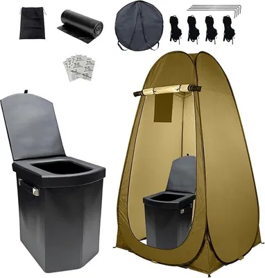 Produktbild von Campingtoilette, Mobile Toilette, Trenntoilette, Tragbare Toilette für Draußen oder Drinnen,faltbares Töpfchen für Autocamping