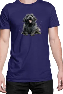Immagine prodotto di Maglietta da uomo Funny Dogs Breeds Newfoundland Dog Breed, Man S , Bleu foncé