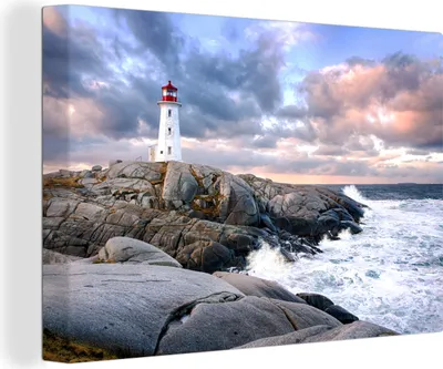 Produktbild von OneMillionCanvasses® - Leinwandbilder - 150x100 cm, Leuchtturm in Neuschottland, Wandbilder Kunstdruck Wanddekoration