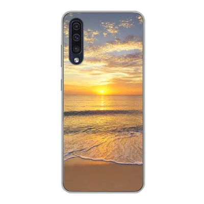 Produktbild von MuchoWow® Handyhülle Schutzhülle Hülle für Samsung Galaxy A30s Strand - Sonnenuntergang - Meer Silikon Softcase Handy Hülle - Karteninhaber