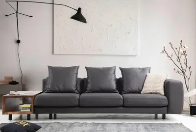 Produktbild von Polstersofa Dreisitzer Couch Stoffsofa Grau JVmoebel
