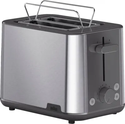 Produktbild von Braun HT 1510 GY, 2 Scheibe(n), Grau, Edelstahl, Kunststoff, Edelstahl, Tasten, Niveau, Drehregler, 900 W, 185 mm