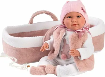 Zdjęcie produktu dla Lalka bobas płacząca Mimi z gondolką 42cm