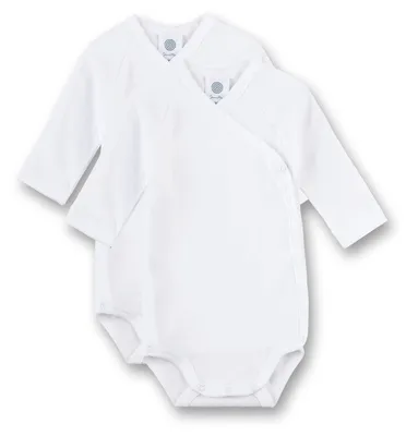 Produktbild von Sanetta Baby-Wickelbody langarm (Doppelpack) weiß 50
