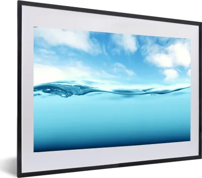 Produktbild von MuchoWow® MuchoWow® Gerahmtes Poster Meer - Wolken - Blau 60x40 cm - Poster mit zchwarzem Bilderrahmen - Schlafzimmer - Plakat in Rahmen - Drucken