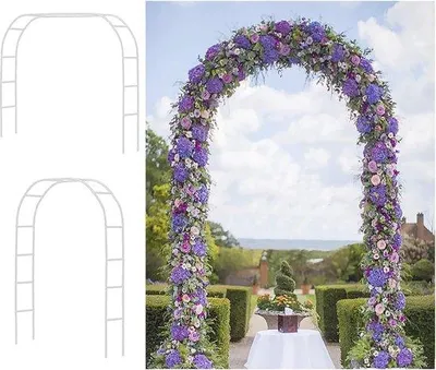 Produktbild von Famanu Rosenbogen für Kletterpflanzen - Wetterfester Gartenbogen aus pulverbeschichtetem Stahl