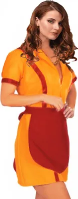 Nahaufnahme American Diner-Girl Kostüm für Damen seitlich von Vorne
