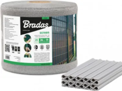 Produktbild von Zaunband 19cmx36m grau Zaun- Palisadenband Sichtschutz Lärmschutz BRADAS 1464