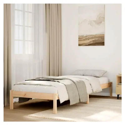 Produktbild von Bettgestell 100x210 cm aus massivem Kiefernholz ohne Matratze