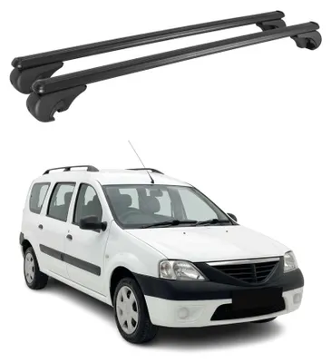 Image de Barres de toit Transversales pour Dacia Logan MCV I 2006-2013 Alu Noir 2x