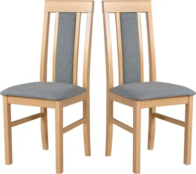 Produktbild von Esszimmerstuhl, Holz Eiche Massiv Stuhl Stühle Küchenstuhl - Set 2x Nilo 2 , sonoma