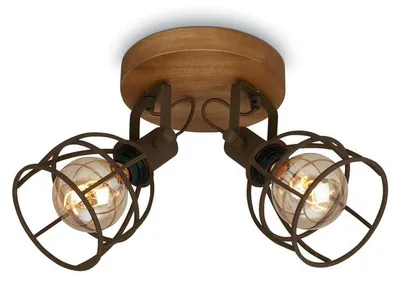 Produktbild von Spotleuchte Deckenspot Retro schwenkbar 2xE27 Ø22cm 25W Dunkelbraun Briloner