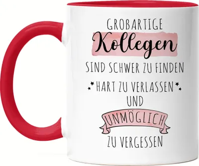 Produktbild von Großartige Kollegen Sind Schwer Zu Finden Tasse Rot  Dankeschön Geschenk Hart Zu Vergessen