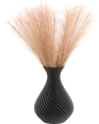 Produktbild von 3D Druck Deko Vase Flasche für Kunstblumen Blumenvase Trockenblumen für Pampasgras Höhe 20cm Schwarz Vase für Bauklotzblumen
