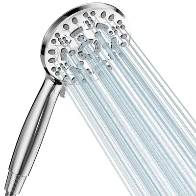Produktbild von Duschkopf Druckerhöhend mit 8 Strahlarten, Hochdruck, Wassersparend, Chrom