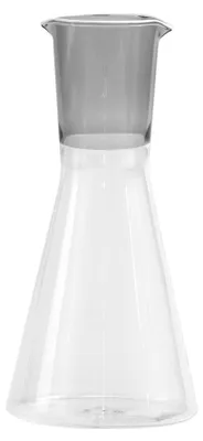 Zdjęcie produktu dla Dwukolorowa karafka Zafferano z kolekcji Classy z ręcznie dmuchanego szkła borokrzemianowego. Elegancki, szaro-przezroczysty i ergonomiczny design.