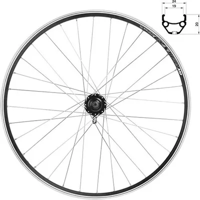 Produktbild von Vorderrad 26", silber Disc + V-Brake, inkl. Felgenband