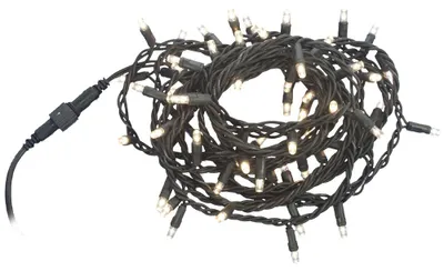 Imagen del producto de Cadena de luces LED Heitronic, 6 metros, IP44, 4,8W, luz de día (6500K), blanco frío, 60 LEDs, cable de conexión de 1,5 metros