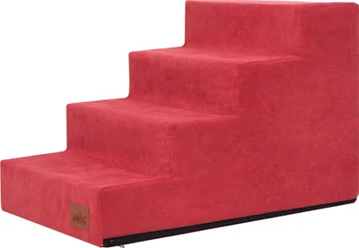 Produktbild von Hobbydog Hundetreppe, Savoy, In Zwei Größen,Antirutsch,Beständig Verschiedene Farben - 4 Stufen - 60 x 40 x 40 cm [Größe: L] - Rot