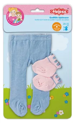 Produktbild von Heless 750 - Strumpfhose mit Söckchen für Puppen in verschiedenen Pastellfarben,