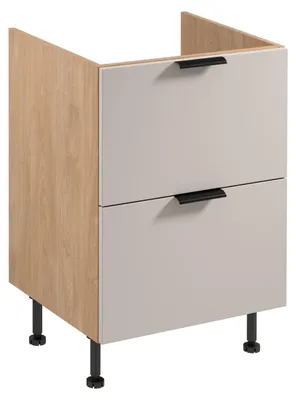 Obrázek produktu pro Spodní šuplíková kuchyňská skříňka SALERNO - šířka 60 cm, dub / béžová