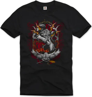 Produktbild von style3 Wappen Zauberschule T-Shirt Herren magic schule schlange löwe adler