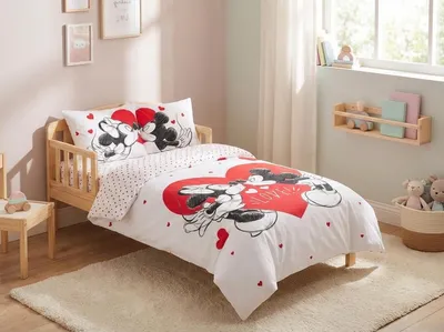 Productafbeelding van Disney Mickey Mouse design, zachte katoenen beddengoed, 140x200 cm en 70x90 cm, AI-gegenereerde afbeelding