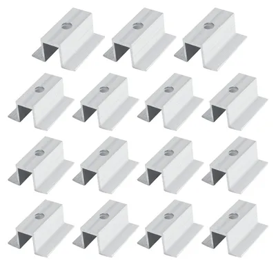 15 Alu-Mittelklemmen für PV-Module, Höhe 30-50 mm, für 20 mm Profile