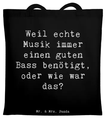 Produktbild von Mr. & Mrs. Panda Tote Bag Spruch Schlagzeug Basswunder - Schwarz - Geschenk, Laptoptasche, Lernen, Musikinstrumente, Musik, Instrument, Tasche, Musiker, Beats, Präsenz